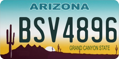 AZ license plate BSV4896