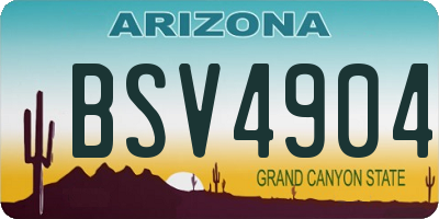 AZ license plate BSV4904