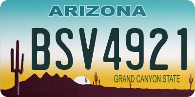 AZ license plate BSV4921