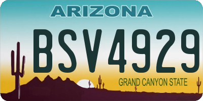 AZ license plate BSV4929