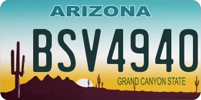AZ license plate BSV4940