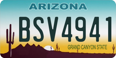 AZ license plate BSV4941