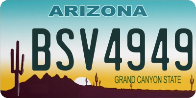 AZ license plate BSV4949