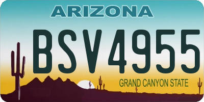 AZ license plate BSV4955