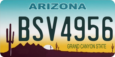 AZ license plate BSV4956