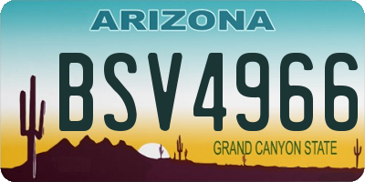 AZ license plate BSV4966