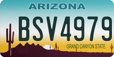 AZ license plate BSV4979