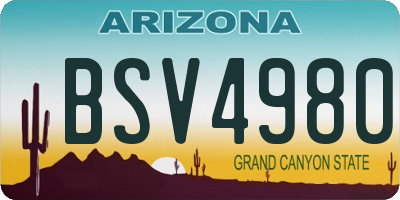 AZ license plate BSV4980