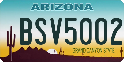 AZ license plate BSV5002