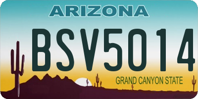 AZ license plate BSV5014