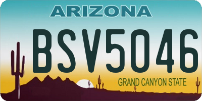 AZ license plate BSV5046