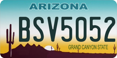 AZ license plate BSV5052