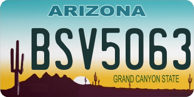AZ license plate BSV5063