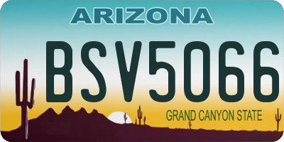 AZ license plate BSV5066