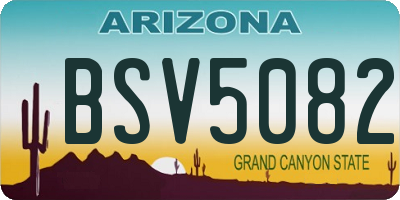 AZ license plate BSV5082