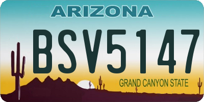 AZ license plate BSV5147