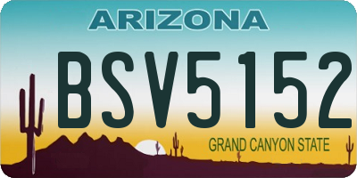 AZ license plate BSV5152
