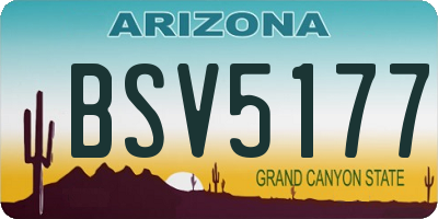 AZ license plate BSV5177