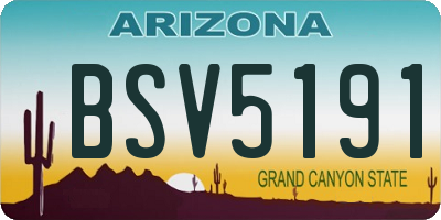 AZ license plate BSV5191