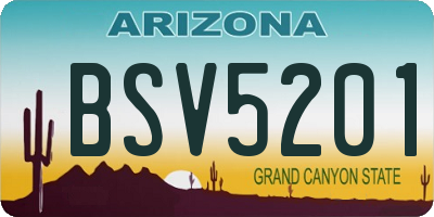 AZ license plate BSV5201