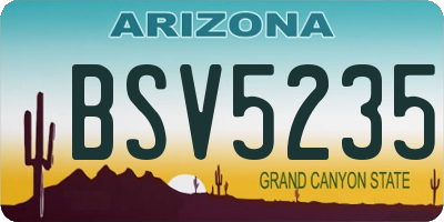 AZ license plate BSV5235