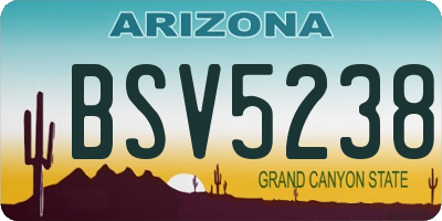 AZ license plate BSV5238