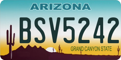 AZ license plate BSV5242
