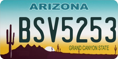 AZ license plate BSV5253