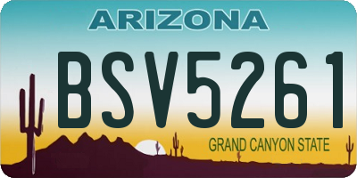 AZ license plate BSV5261