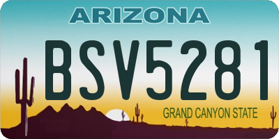 AZ license plate BSV5281