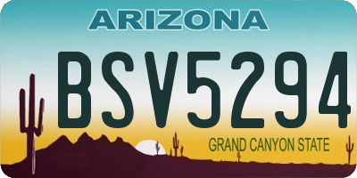 AZ license plate BSV5294