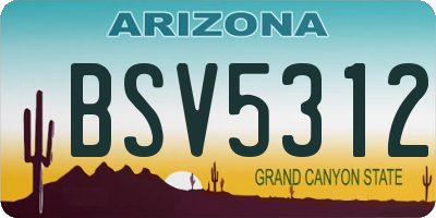 AZ license plate BSV5312
