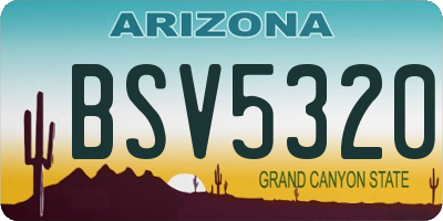 AZ license plate BSV5320