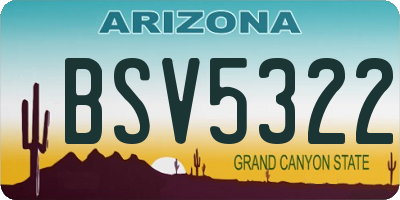 AZ license plate BSV5322