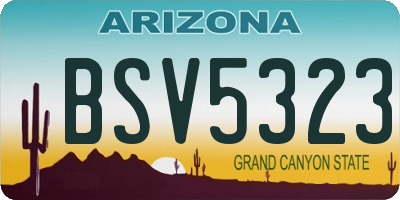 AZ license plate BSV5323
