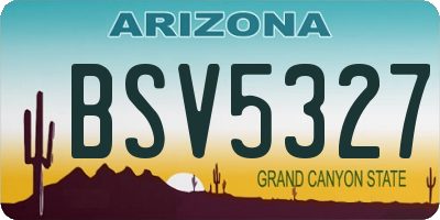 AZ license plate BSV5327