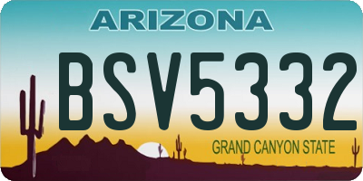 AZ license plate BSV5332