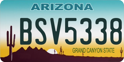 AZ license plate BSV5338