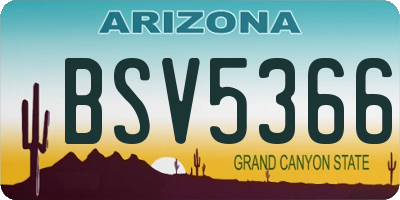 AZ license plate BSV5366
