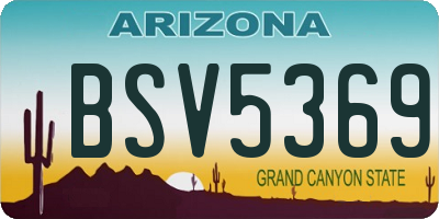 AZ license plate BSV5369