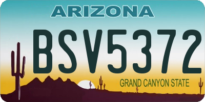 AZ license plate BSV5372