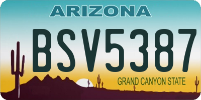 AZ license plate BSV5387