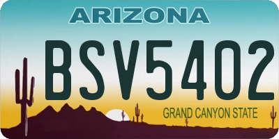 AZ license plate BSV5402
