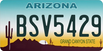 AZ license plate BSV5429
