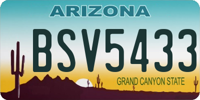AZ license plate BSV5433