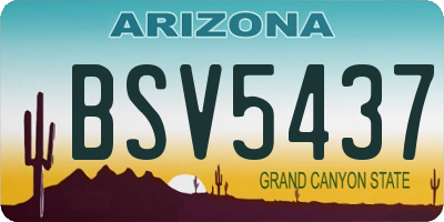 AZ license plate BSV5437
