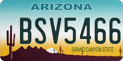 AZ license plate BSV5466