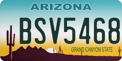 AZ license plate BSV5468