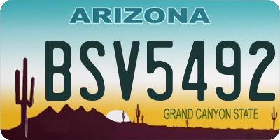 AZ license plate BSV5492