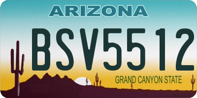 AZ license plate BSV5512